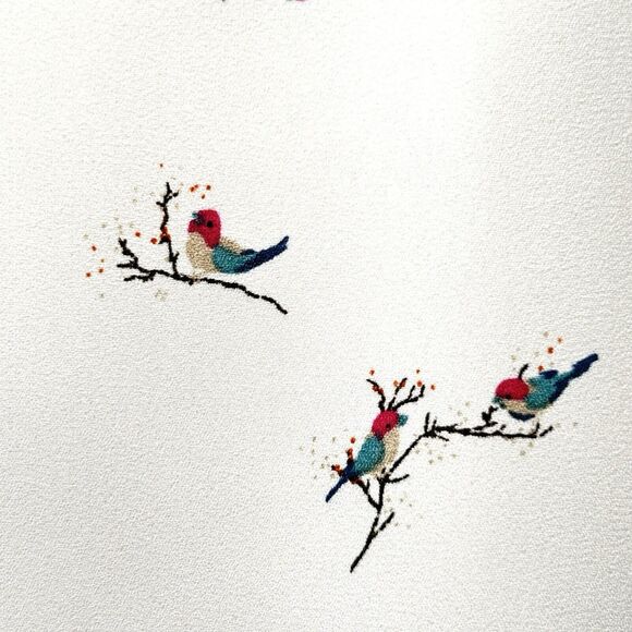 Torrid Top Women's 3 3X White Cottagecore Boho Beachy Birds Criss Cross Flutter - Picture 6 of 14